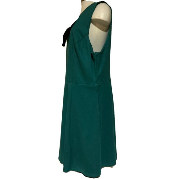 Holiday Sleeveless Green Black Bow Dress Coquette Draper James Pockets New - Picture 6 of 14